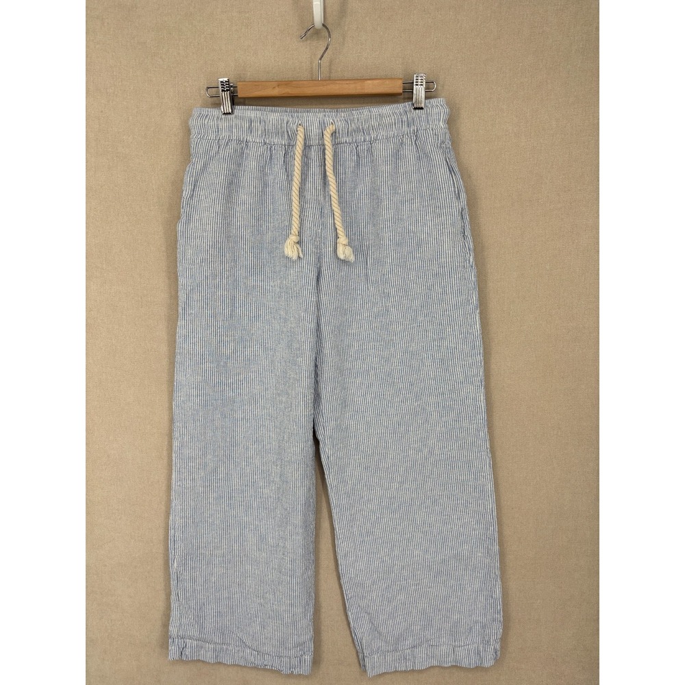 House of Harlow 1960 Pants Womens Blue White Striped Linen Blend Nautical